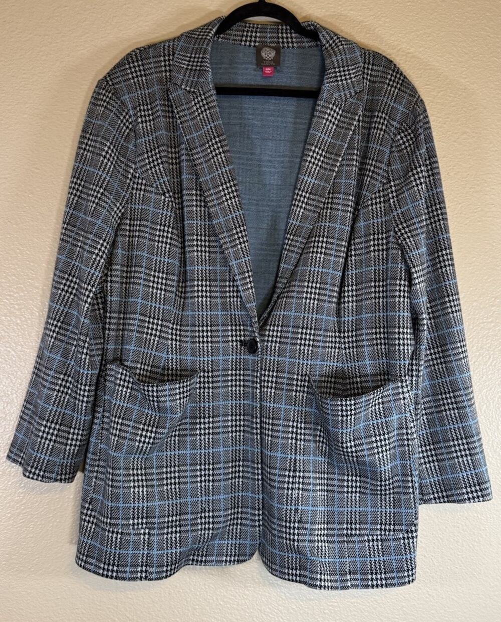 Vince Camuto Women's Plus 20W Plaid Blazer Jacket
